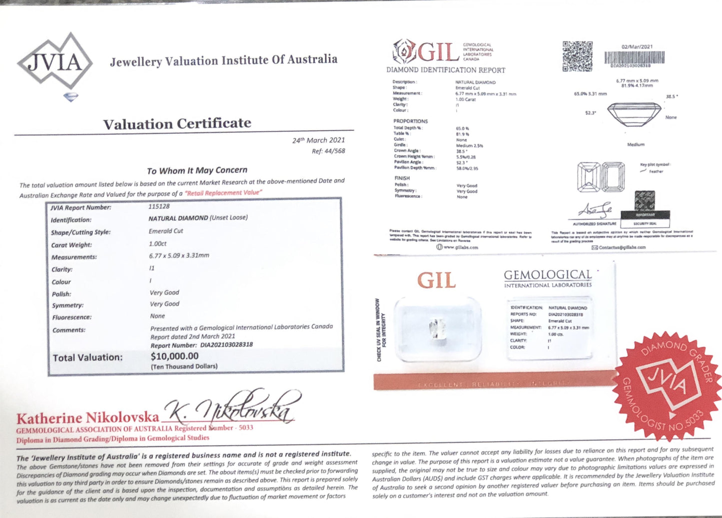 1.00CT CERTIFIED NATURAL DIAMOND