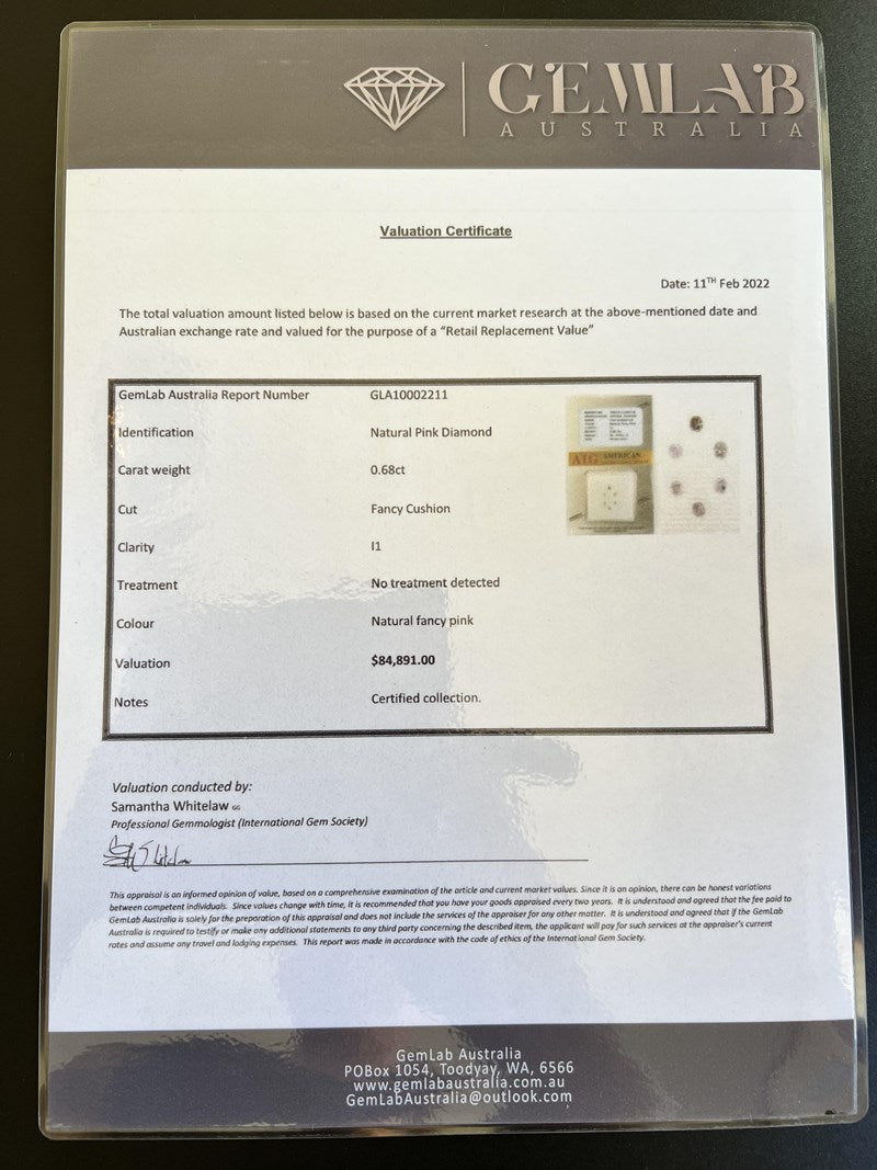 0.68 TCW CERTIFIED NATURAL PINK DIAMOND COLLECTION