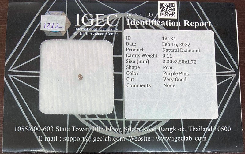 0.11CT CERTIFIED PINK DIAMOND