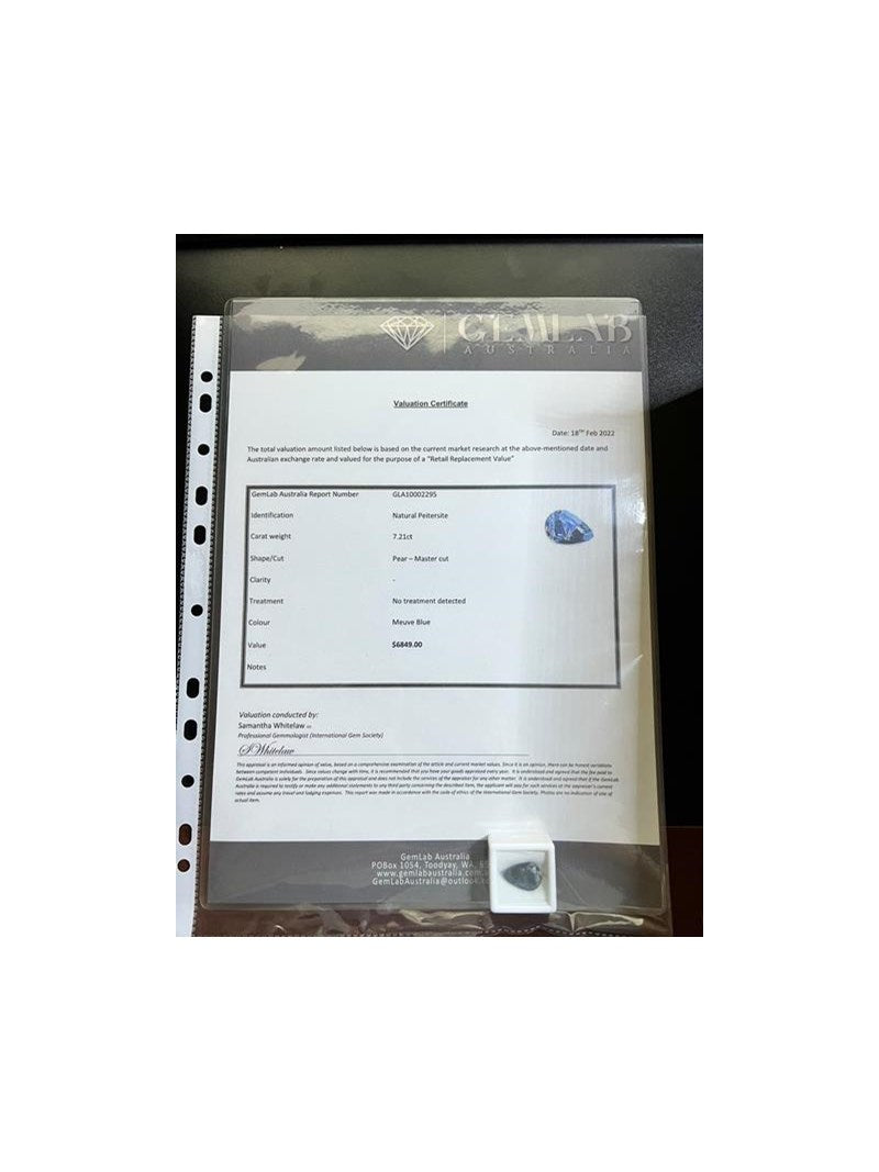 7.21 CARAT MEUVE BLUE NATURAL PIETERSITE