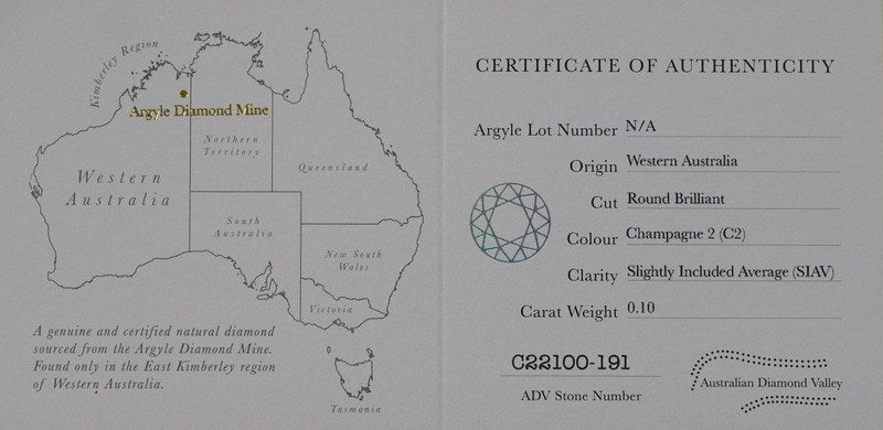 0.10 CARAT CERTIFIED NATURAL ARGYLE DIAMOND