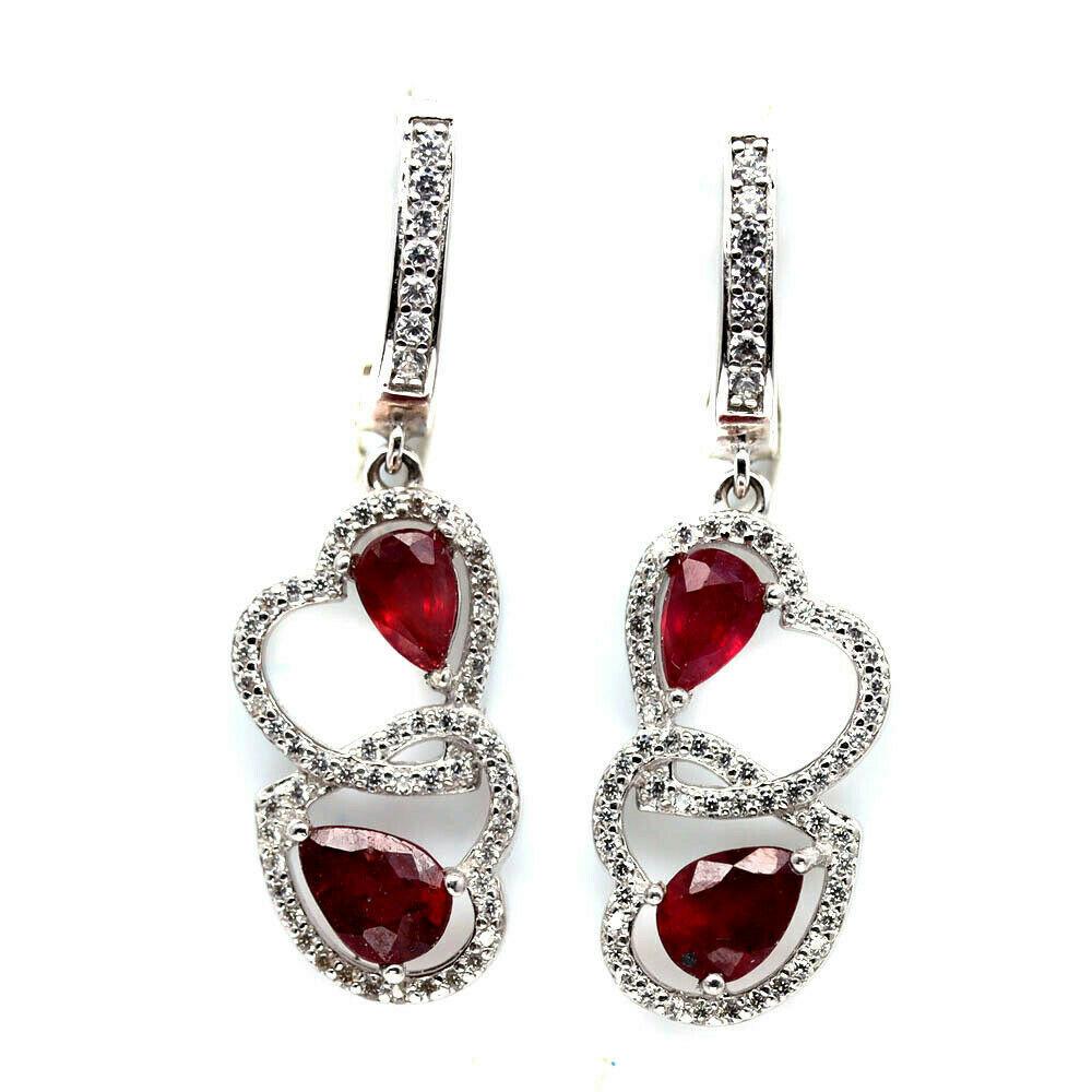 Natural on sale ruby earrings