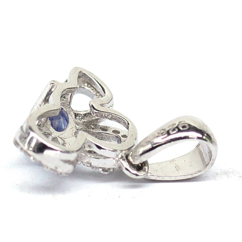 14ct WHITE GOLD NATURAL SAPPHIRE PENDANT