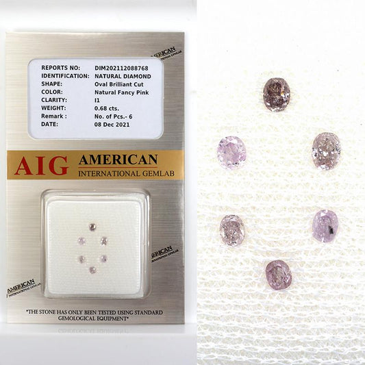 0.68 TCW CERTIFIED NATURAL PINK DIAMOND COLLECTION