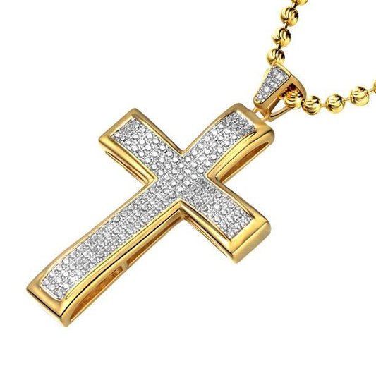 18CT YELLOW GOLD PLATED CROSS PENDANT