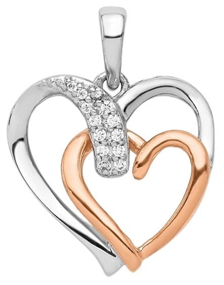 9CT ROSE & WHITE GOLD PENDANT