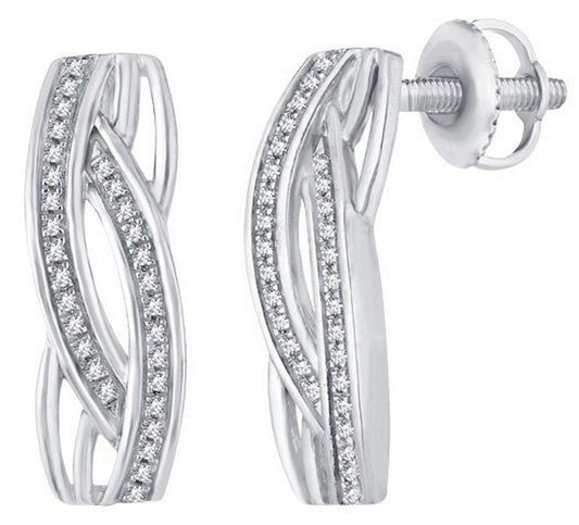 9CT WHITE GOLD DIAMOND EARRINGS